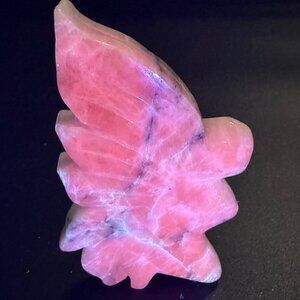 Natural Kunzite Carved Fairy UVs Purple Stone Healing Crystal  4" 136g